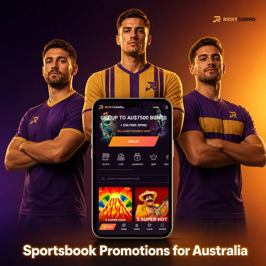 Australian sportsbook promotions showing welcome bonuses, free bets, accumulator boosts and cashback offers